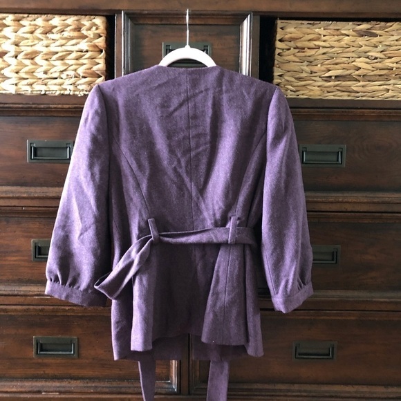 Anthropologie Tabitha Foliage Finder purple wool coat in size 6 - Picture 2 of 7